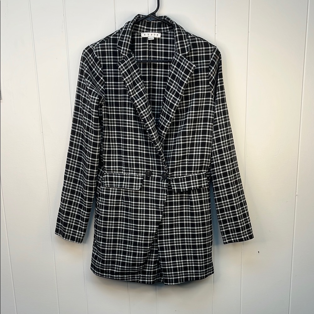 HYFVE Monochrome Plaid Blazer